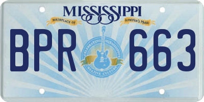 MS license plate BPR663