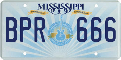 MS license plate BPR666