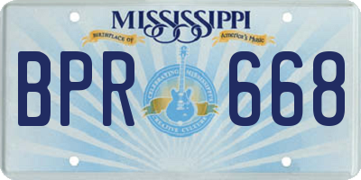 MS license plate BPR668