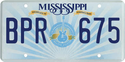 MS license plate BPR675