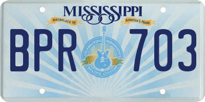 MS license plate BPR703