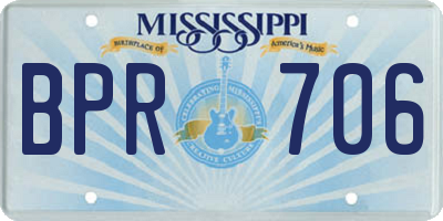 MS license plate BPR706