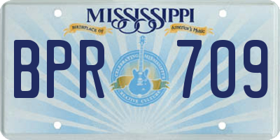 MS license plate BPR709