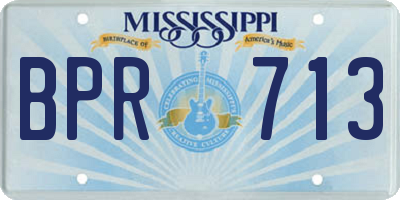 MS license plate BPR713