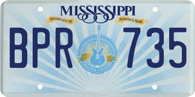 MS license plate BPR735