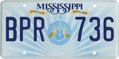 MS license plate BPR736