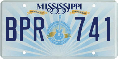 MS license plate BPR741