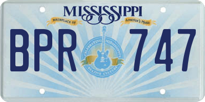 MS license plate BPR747