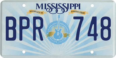 MS license plate BPR748