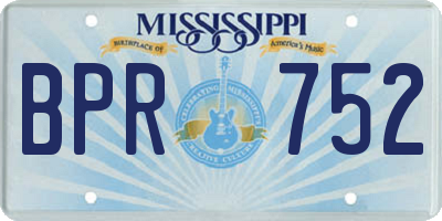 MS license plate BPR752