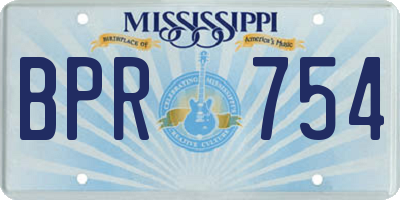 MS license plate BPR754