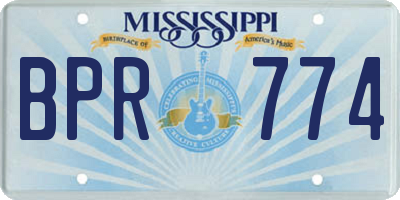 MS license plate BPR774