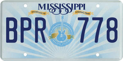 MS license plate BPR778