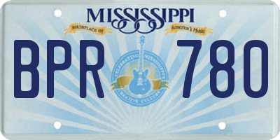 MS license plate BPR780
