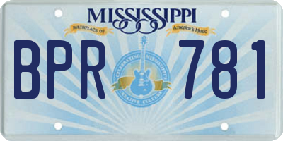 MS license plate BPR781