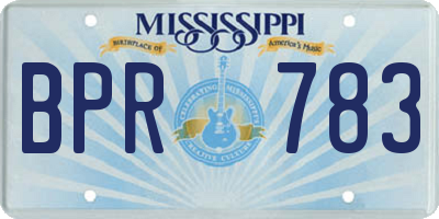 MS license plate BPR783
