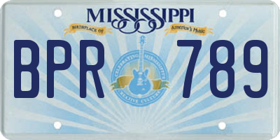 MS license plate BPR789