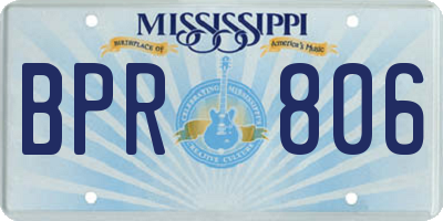 MS license plate BPR806