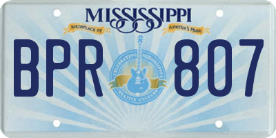 MS license plate BPR807