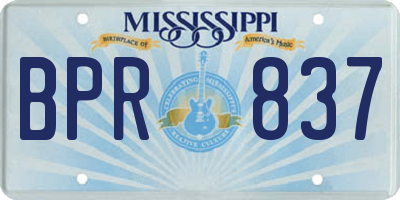 MS license plate BPR837