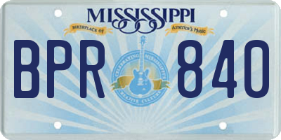 MS license plate BPR840