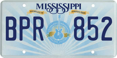 MS license plate BPR852