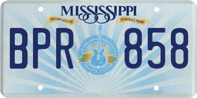 MS license plate BPR858