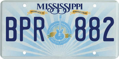MS license plate BPR882