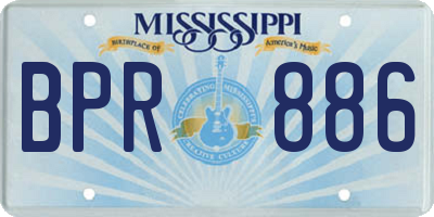 MS license plate BPR886