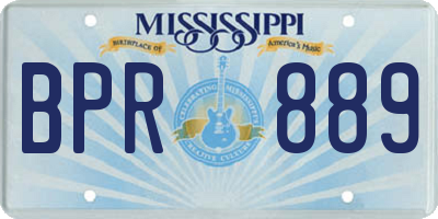 MS license plate BPR889