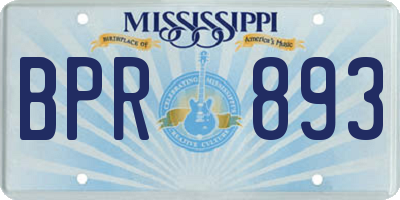 MS license plate BPR893