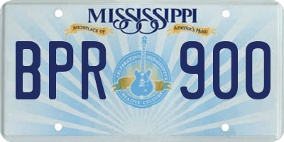 MS license plate BPR900