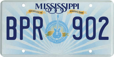 MS license plate BPR902