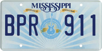 MS license plate BPR911