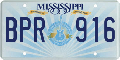 MS license plate BPR916