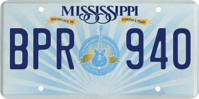 MS license plate BPR940