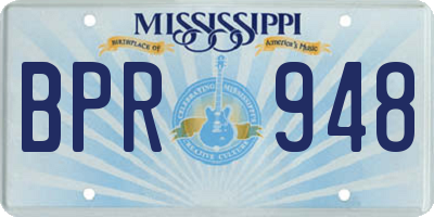 MS license plate BPR948