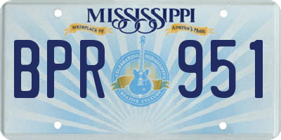MS license plate BPR951