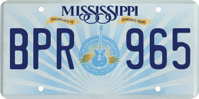 MS license plate BPR965