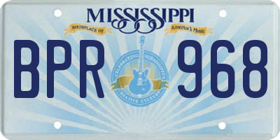 MS license plate BPR968