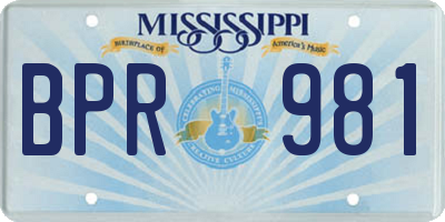 MS license plate BPR981
