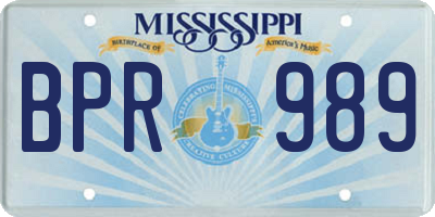 MS license plate BPR989
