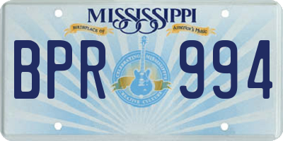 MS license plate BPR994