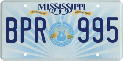 MS license plate BPR995