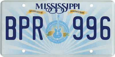 MS license plate BPR996
