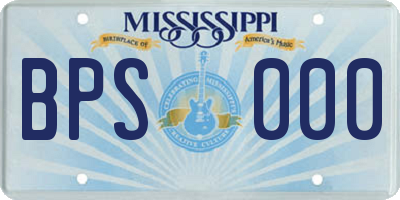 MS license plate BPS000