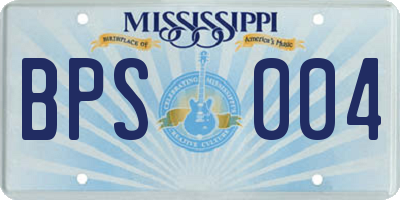 MS license plate BPS004