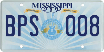 MS license plate BPS008