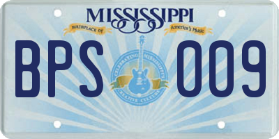 MS license plate BPS009