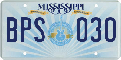 MS license plate BPS030